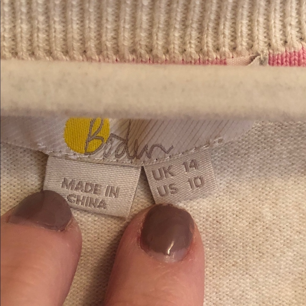 Boden oatmeal melange embroidered cardigan - Picture 2 of 5